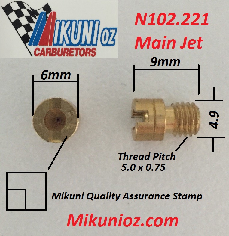 NEW K&L MIKUNI CARBURETOR N102/221 SMALL ROUND MAIN JET #125 M-18-4726