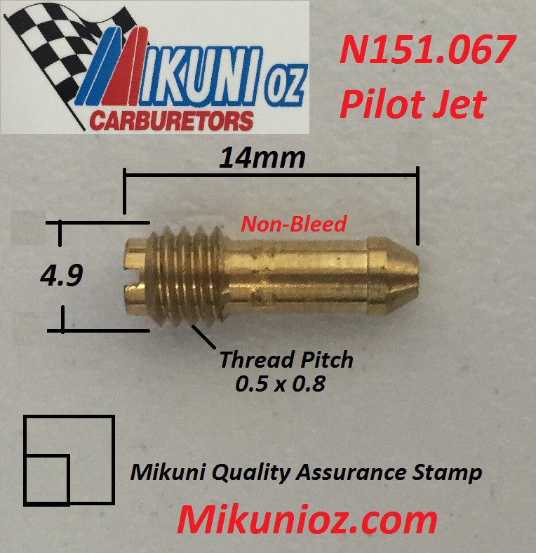 N151.067 Mikuni Pilot jet- Non bleed type | Mikunioz