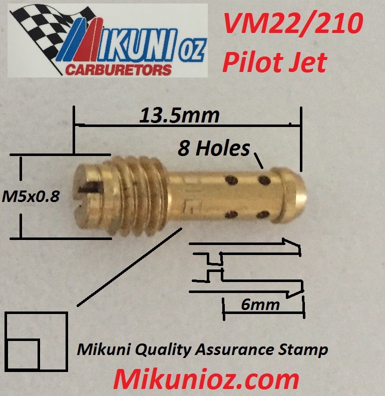 MIKUNI PILOT JETS 4/PK VM22/210 #52.5 