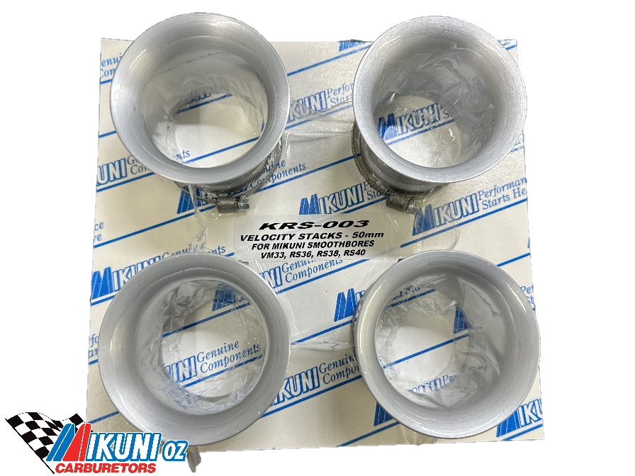 Velocity Stacks (4) for RS Carb Sets,55mm spigot dia,15-70mm long